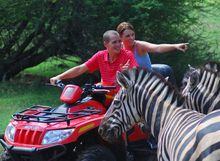 quad bike und  zebra casela nature and leisure park mauritius