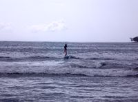 Surfen-Wellenreiten in Tamarin Bay Mauritius